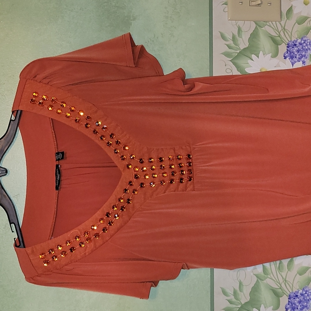 Women's fall top, burnt orange